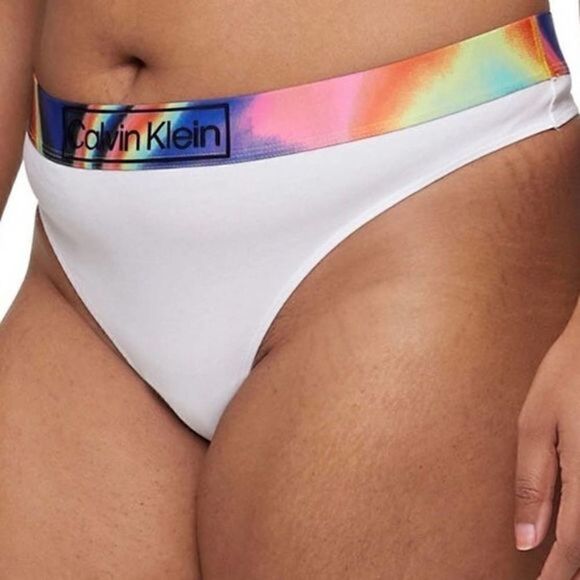 Calvin Klein Plus Size CK Reimagined Heritage Pride Thong Panty-Set of 2-Size 3X - Picture 8 of 8
